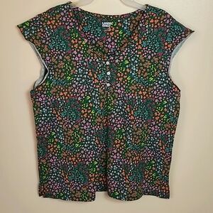 Lands end floral top size L nwt
